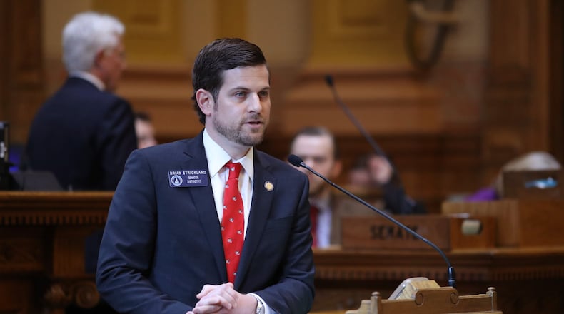 Sen. Brian Strickland (shown in 2018) is one of Gov. Brian Kemp’s floor leaders. Strickland, R-McDonough, says he signed onto Senate Bill 173 as a sign that Kemp supports it. CONTRIBUTED BY JASON GETZ