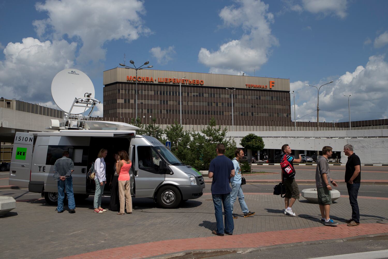 The scene at Sheremetyevo airport outside Moscow, Russia