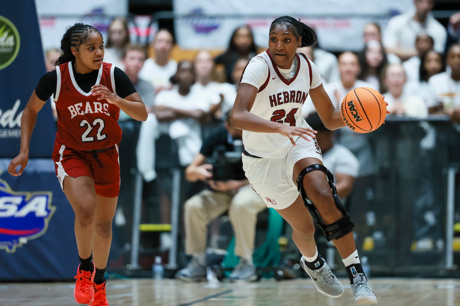 private girls basketball championship, Hebron Christian vs Holy Innocents’
