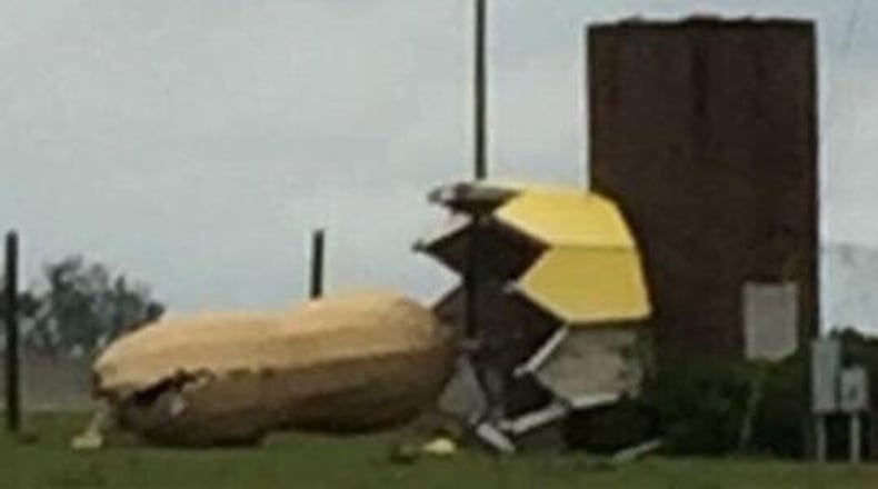 Not only did Hurricane Michael damage the peanut crop in South Georgia, it also hurt the region's pride and joy, knocking their giant peanut off its throne. CONTRIBUTED