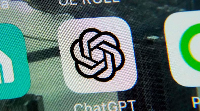 FILE - The ChatGPT app is displayed on an iPhone in New York, May 18, 2023. (AP Photo/Richard Drew, File)