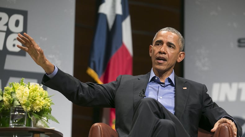 President Barack Obama speaks at a South by Southwest Interactive discussion on March 11. RICARDO B. BRAZZIELL/AMERICAN-STATESMAN