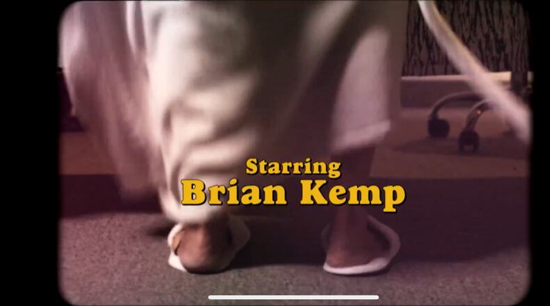 A screen shot from an anti-Brian Kemp ad.