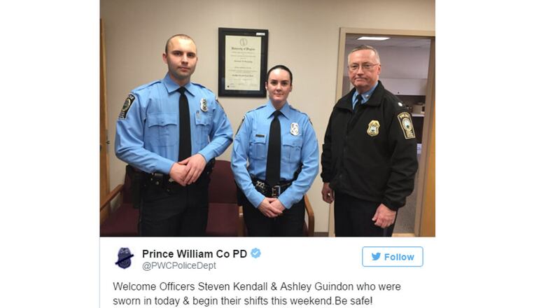 The police department tweeted out a welcome message for Guinson on Friday which read the words, "Be safe!"