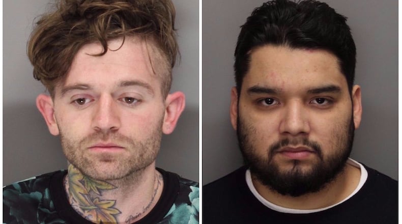 Mugshots of Kyle Nixon (left) and Eric Gamez
