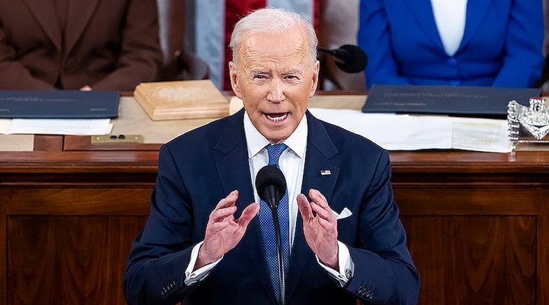 President Joe Biden is set to deliver his State of the Union address at 9 p.m. Eastern on Thursday. (Jim Lo Scalzo/Pool via AP, File)