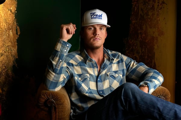 Parker McCollum poses for a portrait on Saturday, June 7, 2025, in Nashville, Tenn. (AP Photo/Mark Humphrey)