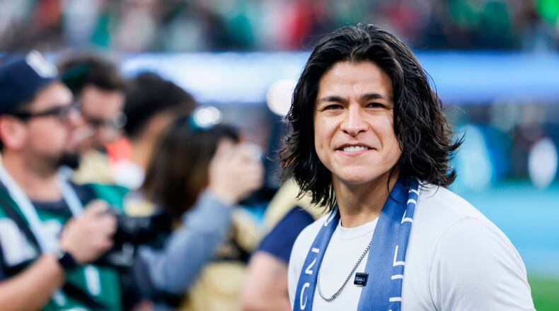 FILE - Mexican actor Cristo Fernandez attends a CONCACAF Nations League final soccer match between Mexico and Panama on March 23, 2025, in Inglewood, Calif. (AP Photo/Etienne Laurent, File)