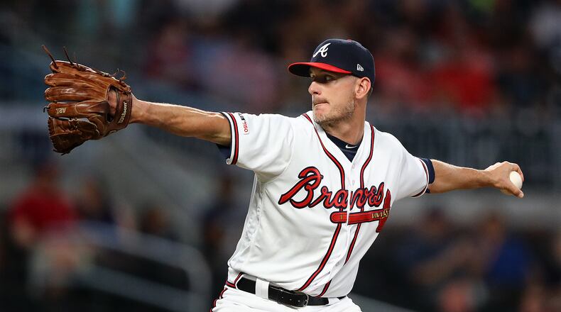 Braves pitcher Grant Dayton delivers against the San Diego Pardres during the ninth inning.  Curtis Compton/ccompton@ajc.com