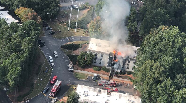 The fire broke out just before 5 p.m. at a complex off North DeKalb Drive near Buford Highway, just north of I-285.