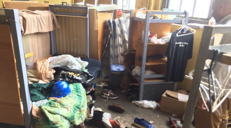 Items left behind by resident volunteers at the Peachtree-Pine homeless shelter.