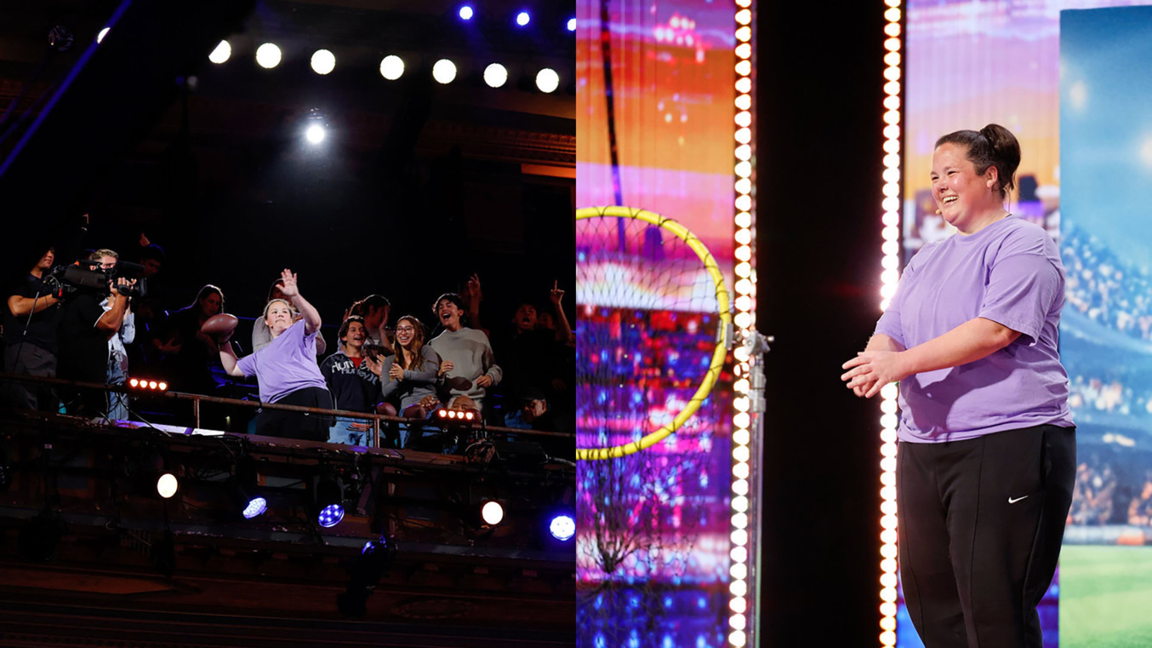 Amanda Badertscher of Dallas, Georgia, performed trick shots on "America's Got Talent" that aired Tuesday on NBC and is now on Peacock. (NBC)