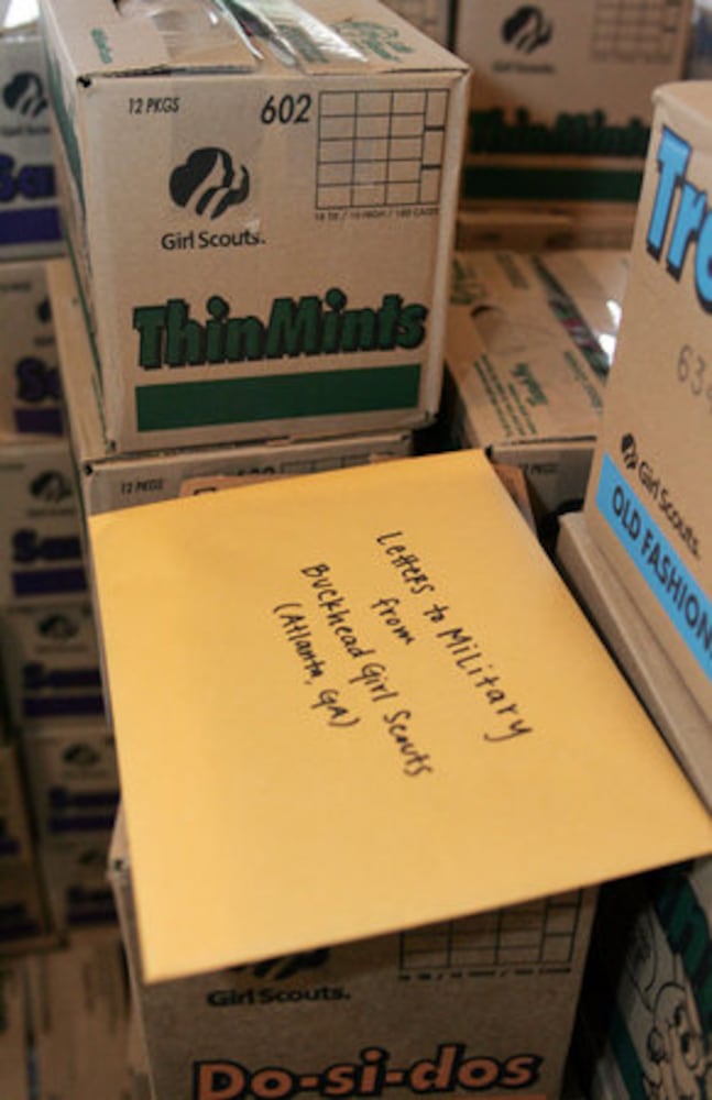 Girl Scout cookies for the troops