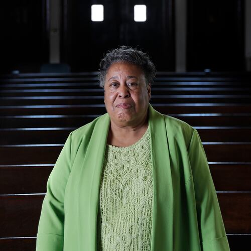 FILE - Clara Ester stands in the Centenary United Methodist Church in Memphis, Tenn., on March 17, 2018. (AP Photo/Mark Humphrey, File)