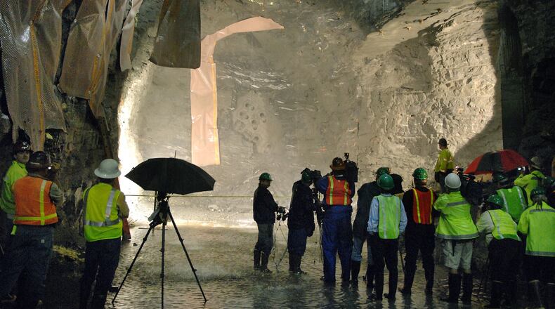 In this 2007 AJC file photo, Atlanta Mayor Shirley Franklin and others inspect a $300 million combined sewer overflow tunnel.