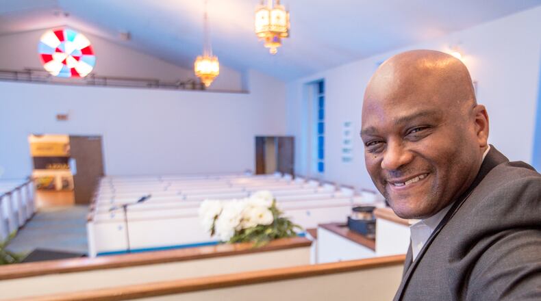 The China Grove Missionary Baptist Church started in a home 100 years ago and still serves the Lynwood Park Community on Thursday, April 1, 2021.  Pastor Darreius Moore has been the leader of the church for nearly 12 years and is native to Atlanta.  (Jenni Girtman for The Atlanta Journal-Constitution)
