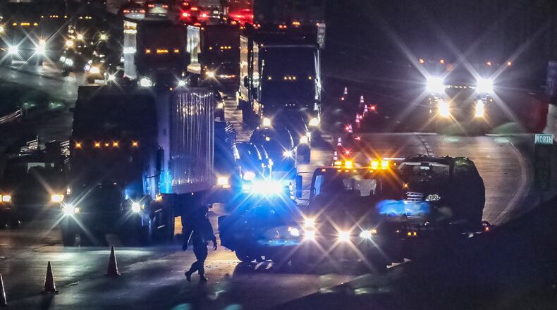 Police closed two southbound lanes of I-285 near Northlake Parkway while they investigated the shooting Wednesday morning.