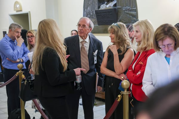 Election skeptic Garland Favorito appears with other skeptics, including State Election Board Vice Chairman Janice Johnston, outside the Senate at the Capitol in Atlanta on Crossover Day, Friday, March 6, 2026. (Arvin Temkar/AJC)