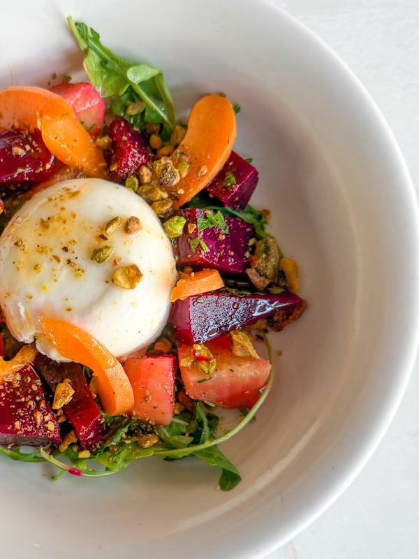 You can get beets and burrata with stone fruit at Confab. (Courtesy of Doug Gross/Confab)