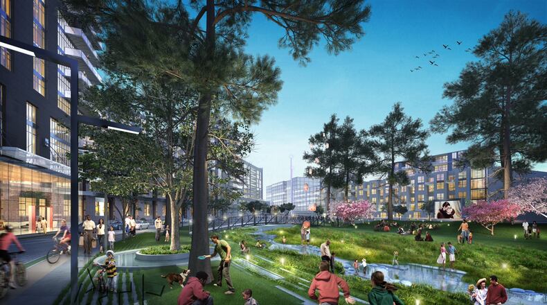 The city of Doraville approved an open-container ordinance at the cite of the Assembly project. This is an artist’s rendering of the project.