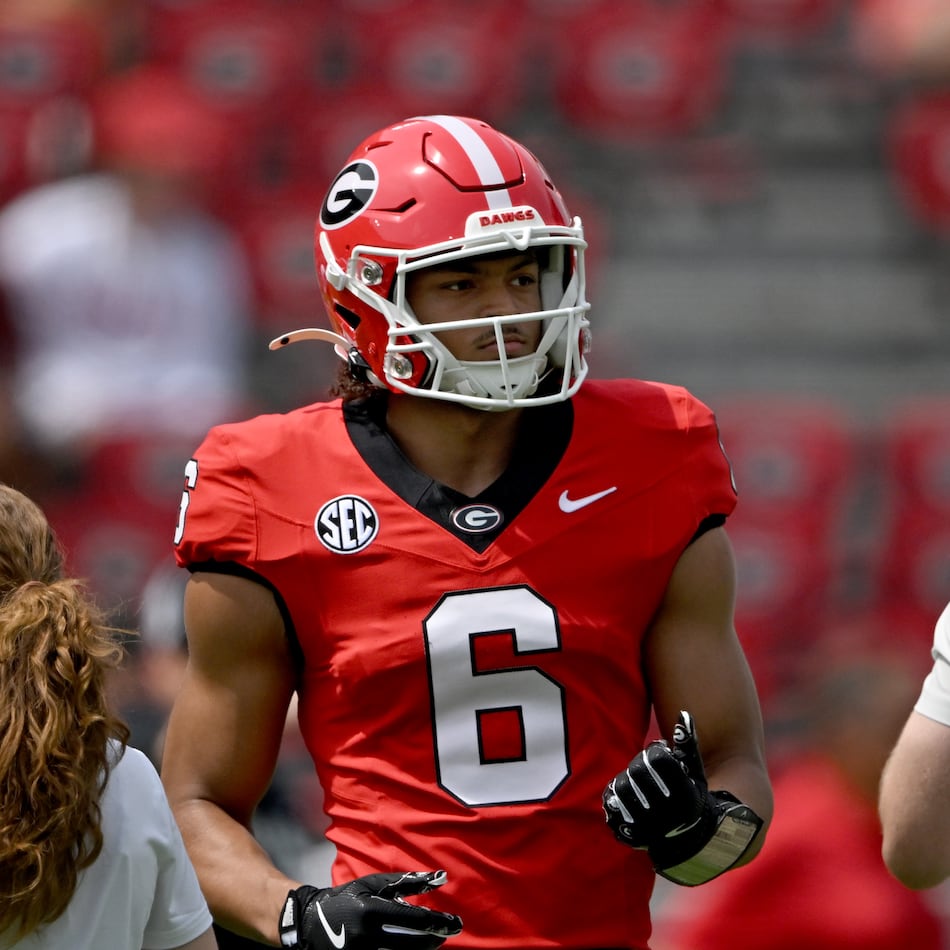 Georgia wide receiver Isiah Canion — pictured warming up during the G-Day spring football game in April — said coming to play for the Bulldogs was an easy decision after the former Georgia Tech standout entered the transfer portal. (Hyosub Shin/AJC)