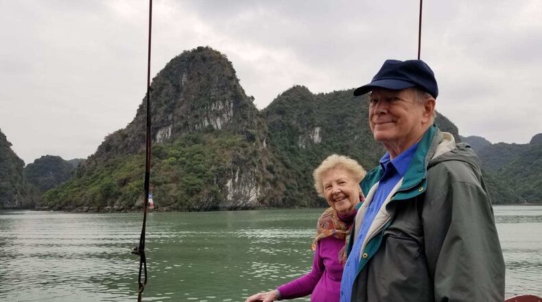 Renee and Clyde Smith’s trip to Asia started well, and here they are on an excursion to Hạ Long Bay in northeast Vietnam. But the trip took a turn when were tested positive for a new coronavirus. They are now hospitalized in Japan. CONTRIBUTED