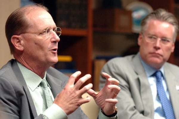 Richard Anderson (left) was CEO of Delta Air Lines from 2007 to 2016. He was succeeded by Ed Bastian. (File/AJC)