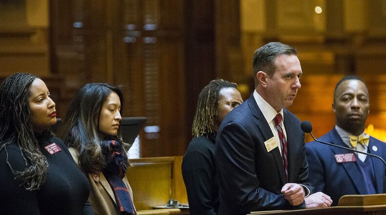 Rep. David Dreyer (center) said he expects more attention to be paid to south Fulton County now that Democrats are in charge of the county’s legislative delegation. (ALYSSA POINTER/ALYSSA.POINTER@AJC.COM) AJC FILE PHOTO