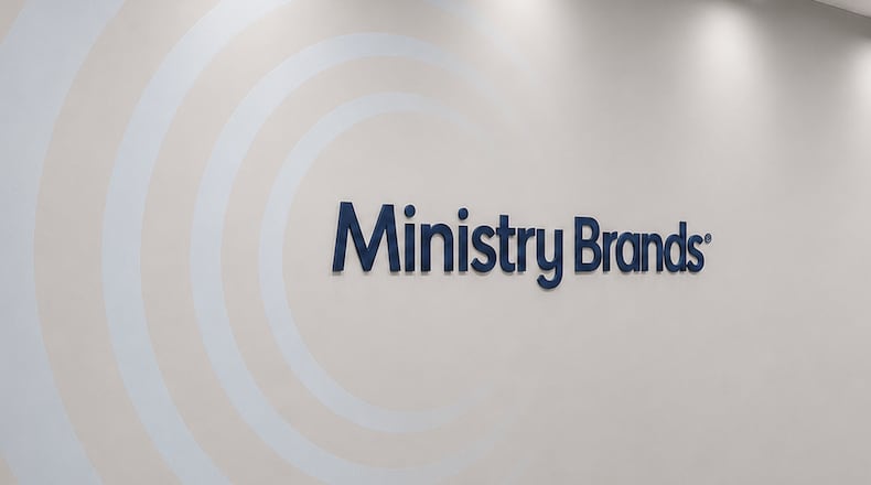 The entrance to the new headquarters of church software company Ministry Brands in Milton, Ga. (Courtesy of Ministry Brands)