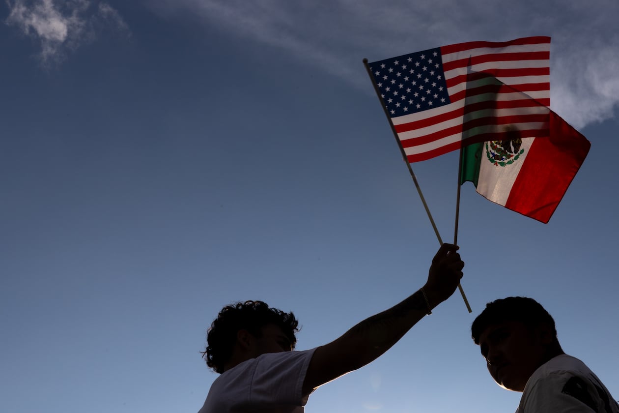 Demonstrators protest ICE raids and deportations on Buford Highway in Atlanta on Tuesday, June 10, 2025. (Arvin Temkar/AJC)