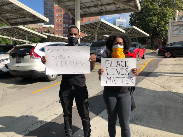 Jermaine White-Reid and JeWell White-Reid downtown Atlanta.