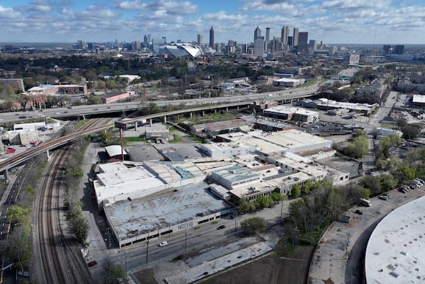 Atlanta has banned data centers near transit and the Beltline, but this site (foreground) at 713 Ralph David Abernathy Blvd. near the West End MARTA station is trying to get an exception. (Hyosub Shin/AJC)