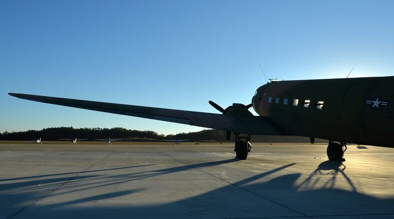 A plane sits at Paulding County Airport in Dallas which officials are trying to expand for commercial air service, much to the chagrin of Delta and the city of Atlanta