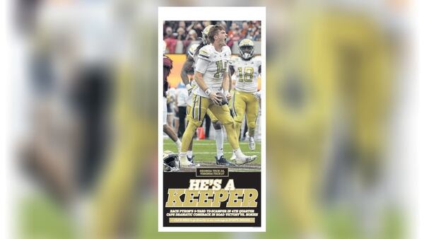 Georgia Tech poster page in The Atlanta Journal-Constitution ePaper, Sunday, Nov. 6, 2022.