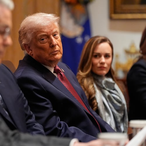 President Donald Trump speaks during a roundtable on farm subsidies in the Cabinet Room of the White House, Monday, Dec. 8, 2025, in Washington. (AP Photo/Alex Brandon)
