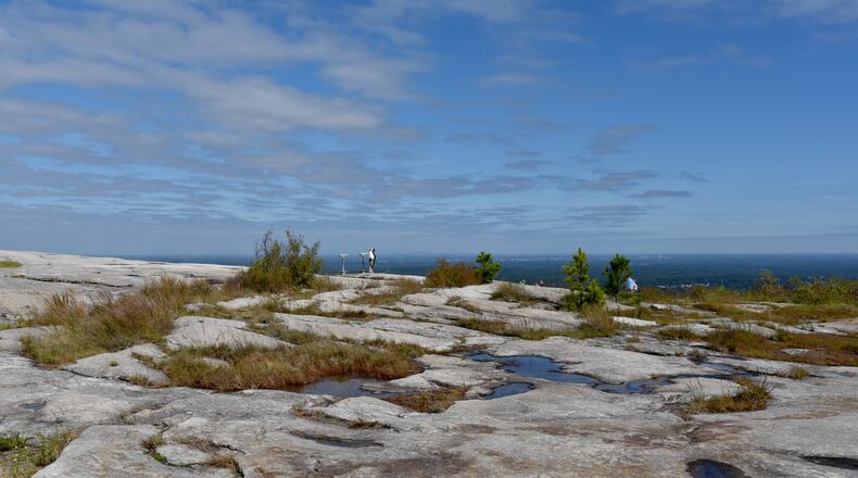 The bare granite surface where an MLK monument is intended on the summit of Stone Mountain. bsanderlin@ajc.com