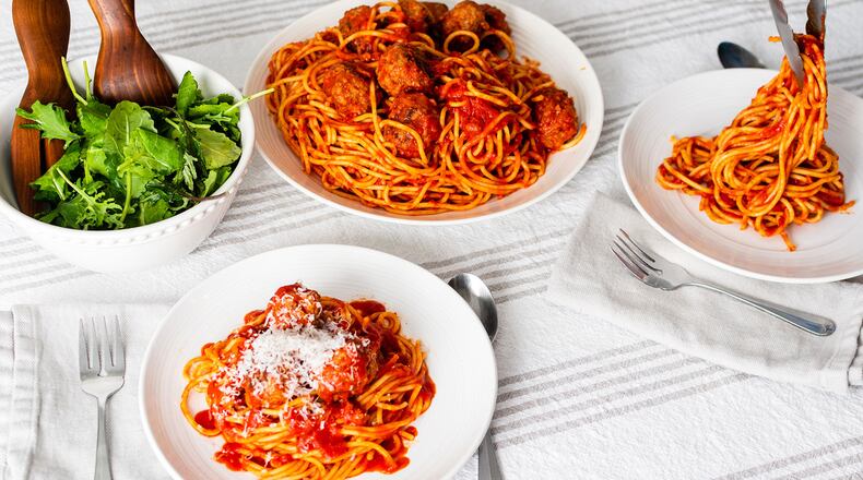 Spaghetti and meatballs