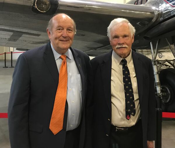 Atlanta public relations executive Bob Hope with Ted Turner at the 2018 Bill Foege Global Health Awards. (Courtesy of Bob Hope)
