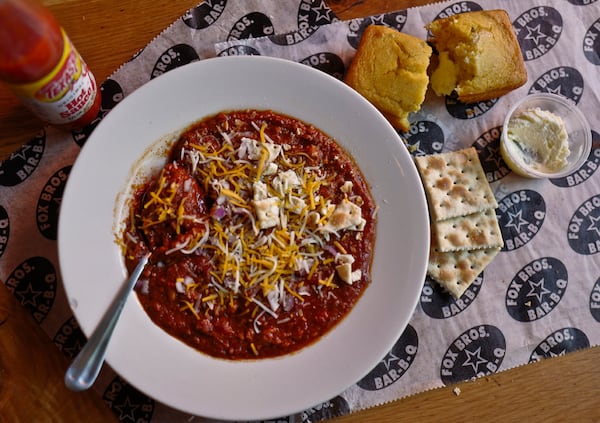 You can enjoy Fox Bros. Bar-B-Q Brisket Chili as a meal, or as a layer of Frito pie. CONTRIBUTED BY FOX BROS. BAR-B-Q