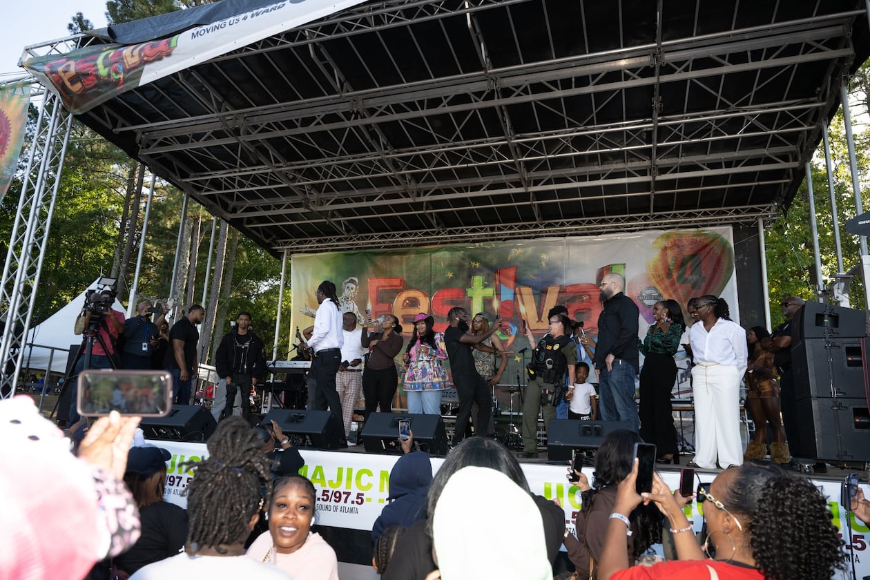 Hundreds of people attended this month's Ward 4 Citywide Festival organized by Councilman Roderick Gay, who is up for reelection. A banner across the top of the stage reads “Roderick Gay, Moving Us 4 Ward.” (Courtesy of city of College Park's Facebook page)