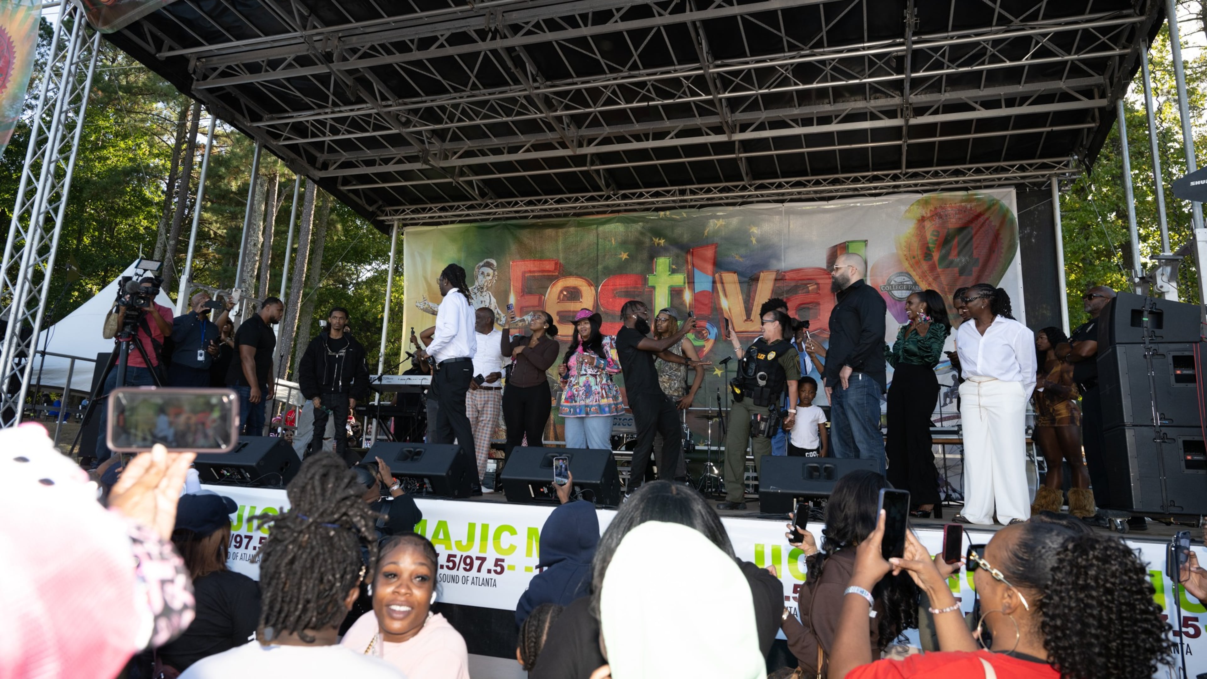 Hundreds of people attended this month's Ward 4 Citywide Festival organized by Councilman Roderick Gay, who is up for reelection. A banner across the top of the stage reads “Roderick Gay, Moving Us 4 Ward.” (Courtesy of city of College Park's Facebook page)