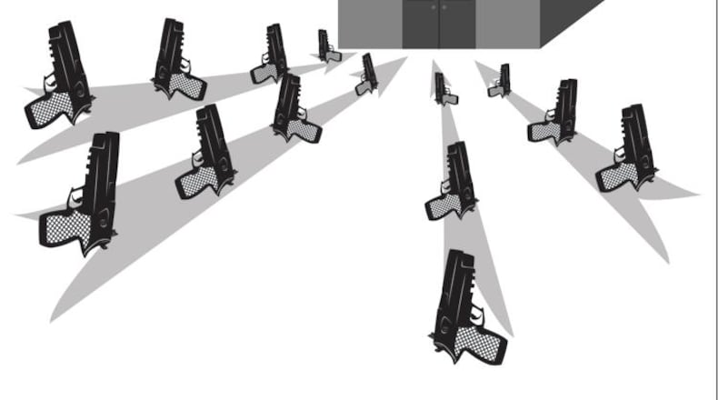 caitlin Whitehead / SCAD-Atlanta Electronic Professor Burns ILLU 410 975 Spring Brook Drive Lawrenceville, GA 30043 caitlin@caitlinwhitehead.com schoolhouse; school, students, guns, safety, child, law, campus, pistol, shooting, education, SCAD, editorial, illustration, 2014 Caitlin Whitehead / SCAD