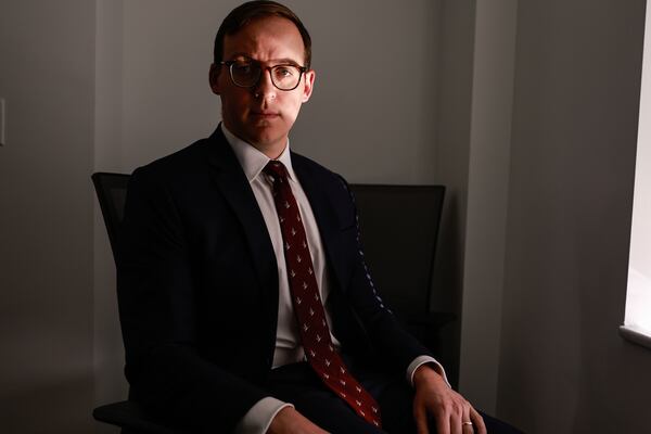 Georgia Solicitor General John Henry Thompson posed for a photo. (Natrice Miller/AJC)