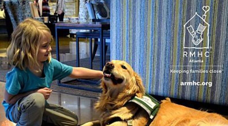 Betty Lou makes daily doggie visits to the Atlanta Ronald McDonald houses.