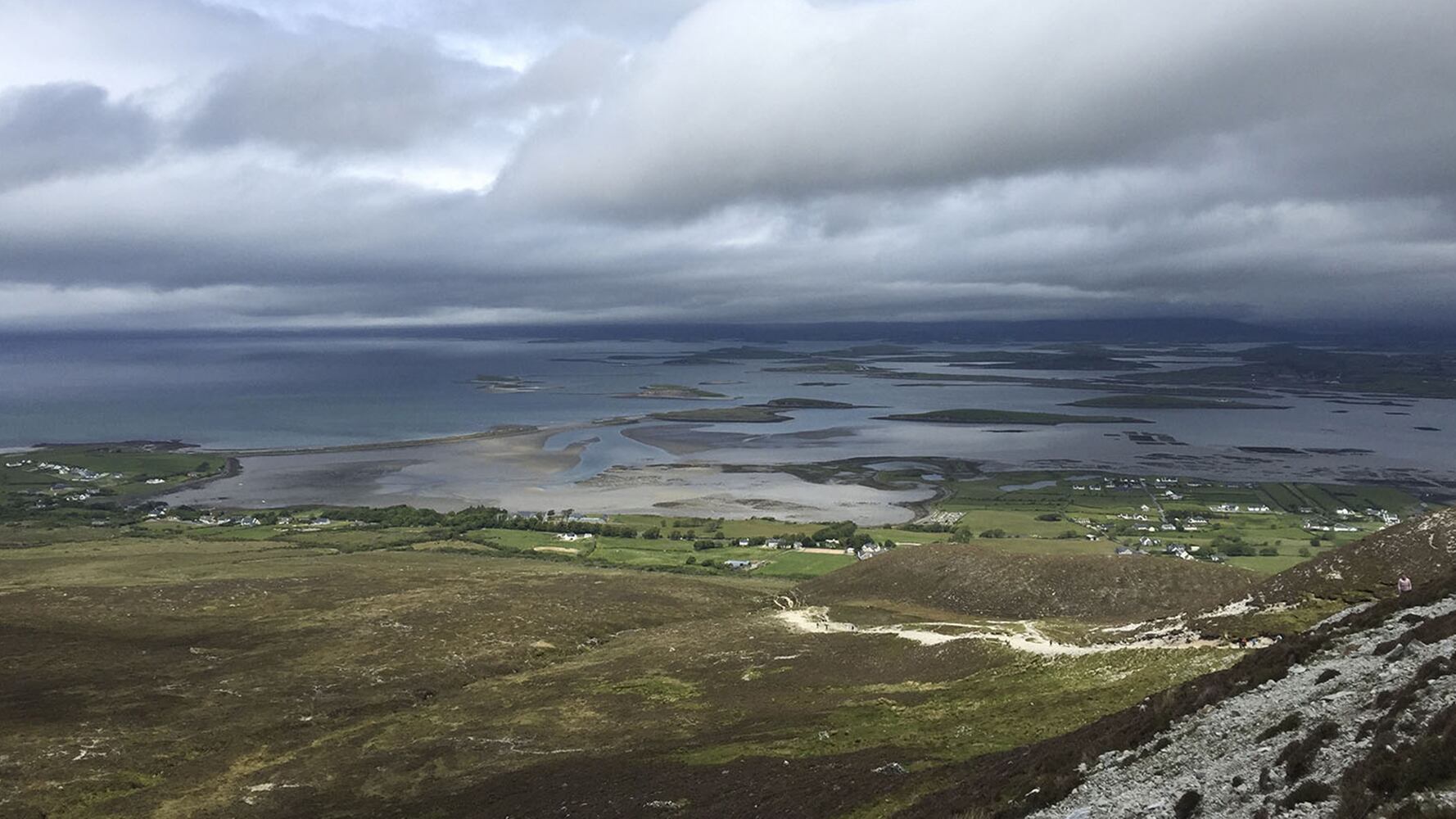 Getting a summit view of the islands of Ireland’s Clew Bay