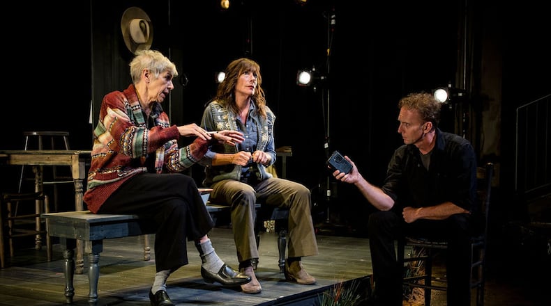 Mary Lynn Owen, Stacy Melich and Jayson Warner Smith in “The Laramie Project” at Theatrical Outfit. Photo Credit: Casey Gardner Photography