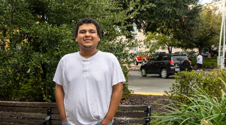 Eduardo Delgado poses for a photo in Telfair Square on Wednesday, September 25, 2024 in Savannah, GA. (AJC Photo/Katelyn Myrick)