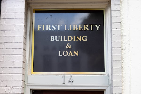 A view of First Liberty Building & Loan in downtown Newnan on Wednesday, July 2, 2025. (Arvin Temkar / AJC)