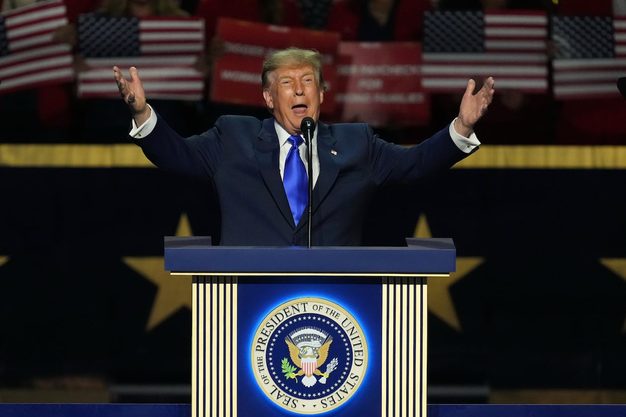 President Donald Trump speaks at the Republican convention in Dallas on Wednesday. (Tony Gutierrez/AP)