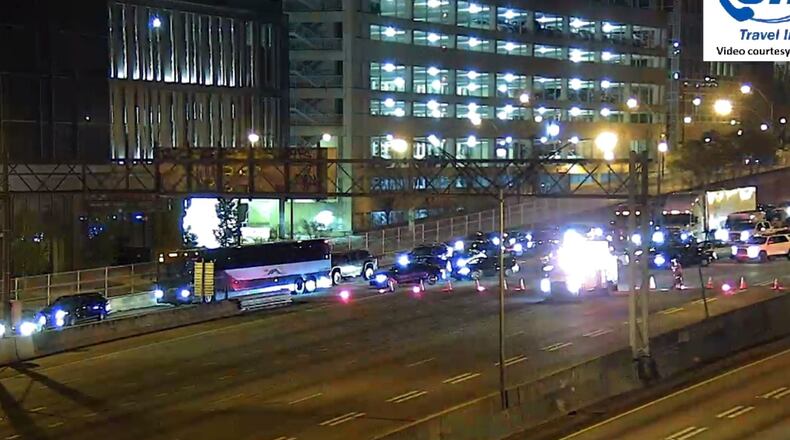 All northbound lanes of the Downtown Connector were closed for about an hour after the deadly crash.